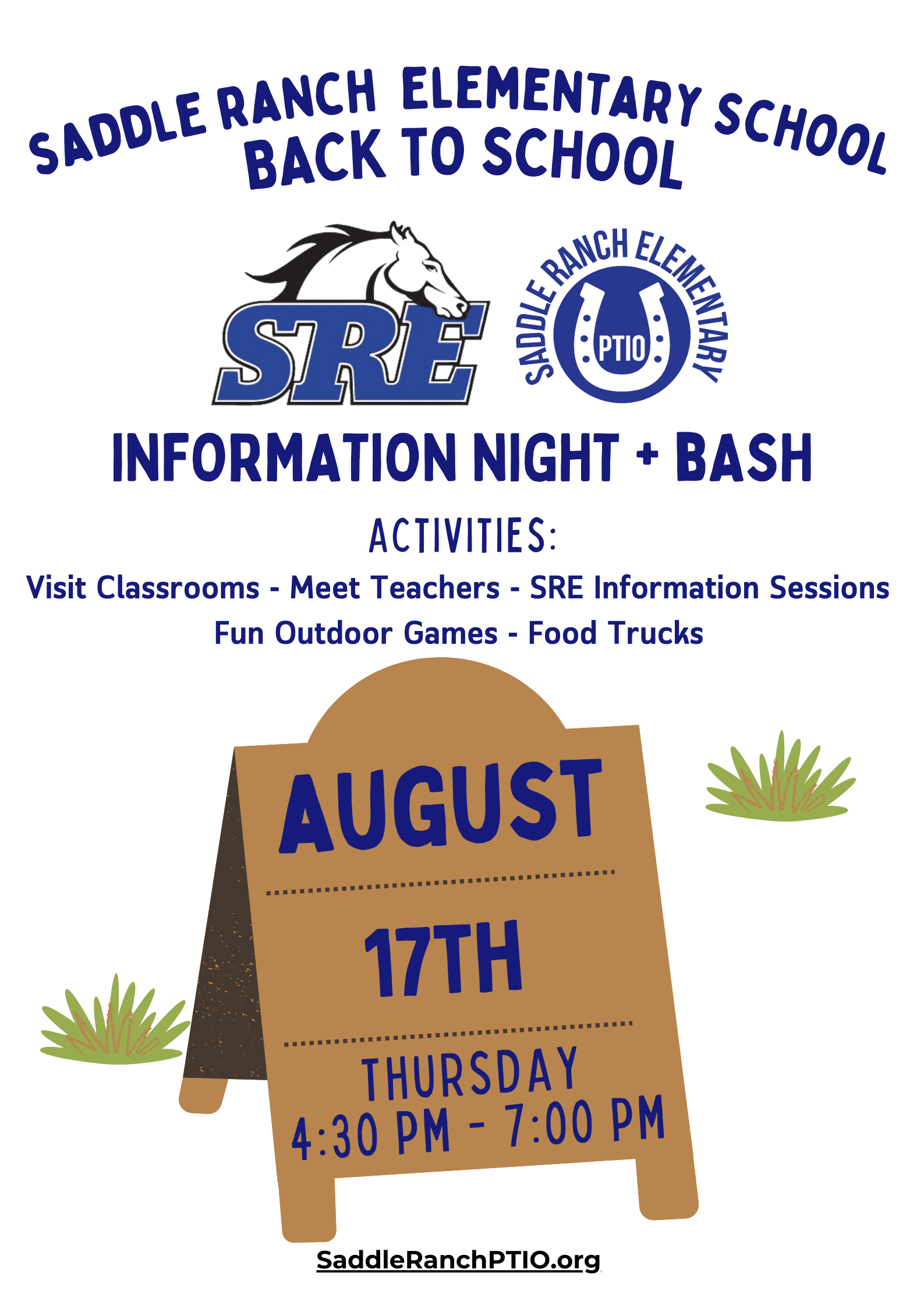 Back to School Information Night + PTIO Bash Aug 17th