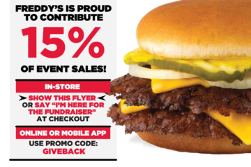 Saddle Ranch Elementary School PTIO will receive 15% of fundraiser sales* during this fundraiser. Participate on Oct 29, 2024 from 4:00pm to 8:00pm by ordering digitally or at the physical Freddy's restaurant. To participate digitally, order on the Freddy's mobile app or website using the code GIVEBACK. To participate at the restaurant, tell the cashier of your participation (before payment) or show the fundraiser flyer below to the cashier (before payment). *DoorDash, Uber Eats, GrubHub and Google orders, gift card sales and delivery fees excluded.