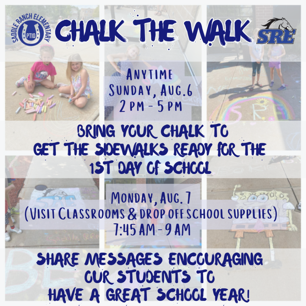 Bring your chalk and help get the sidewalks ready to usher in the new school year.