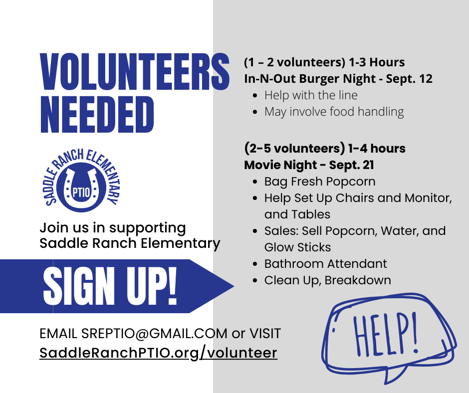 Volunteers Needed in September